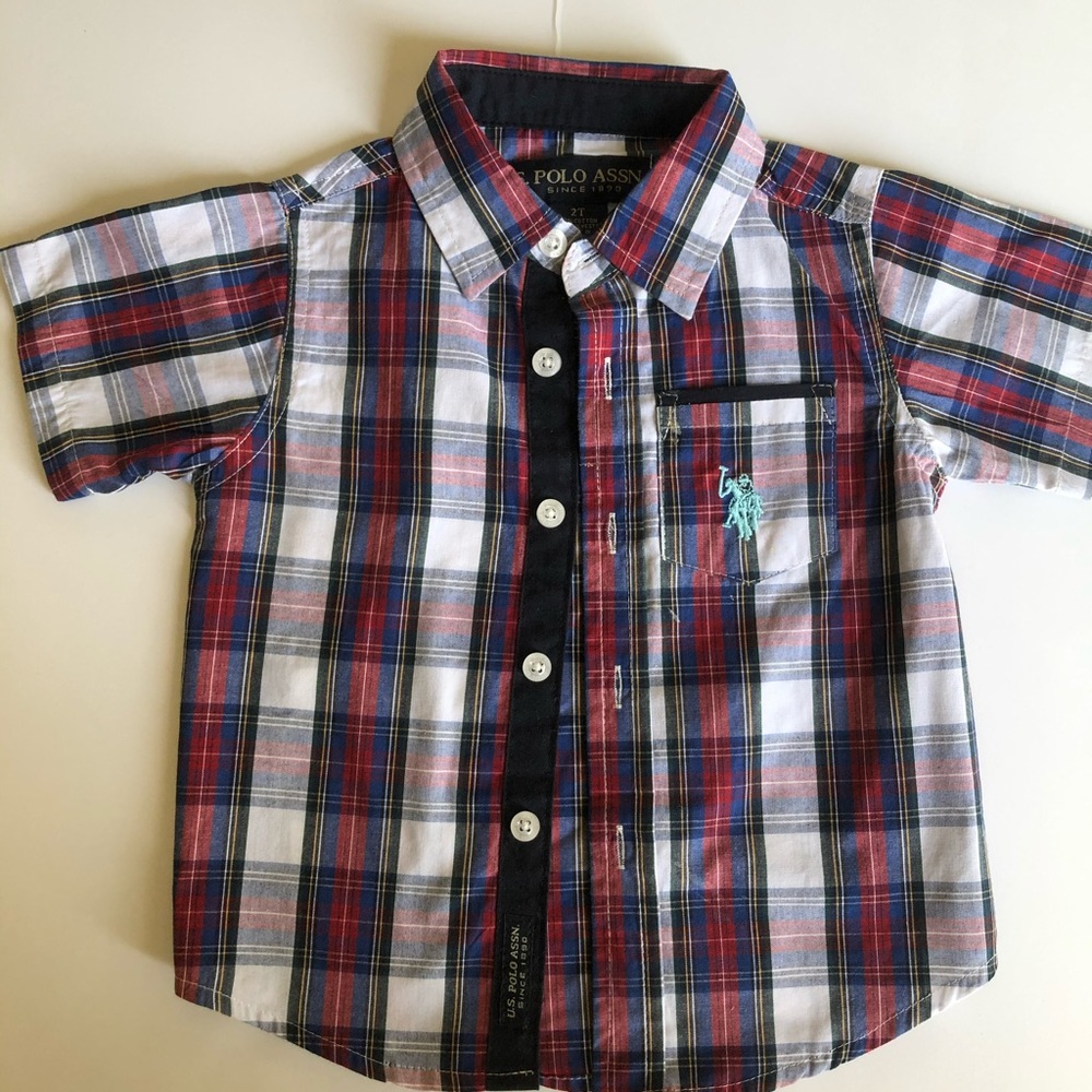 U.S. Polo Assn. Boys Short Sleeve Button-Down 2T